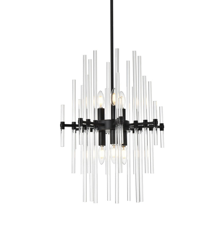 17 Inch Crystal Rod Pendant In Black