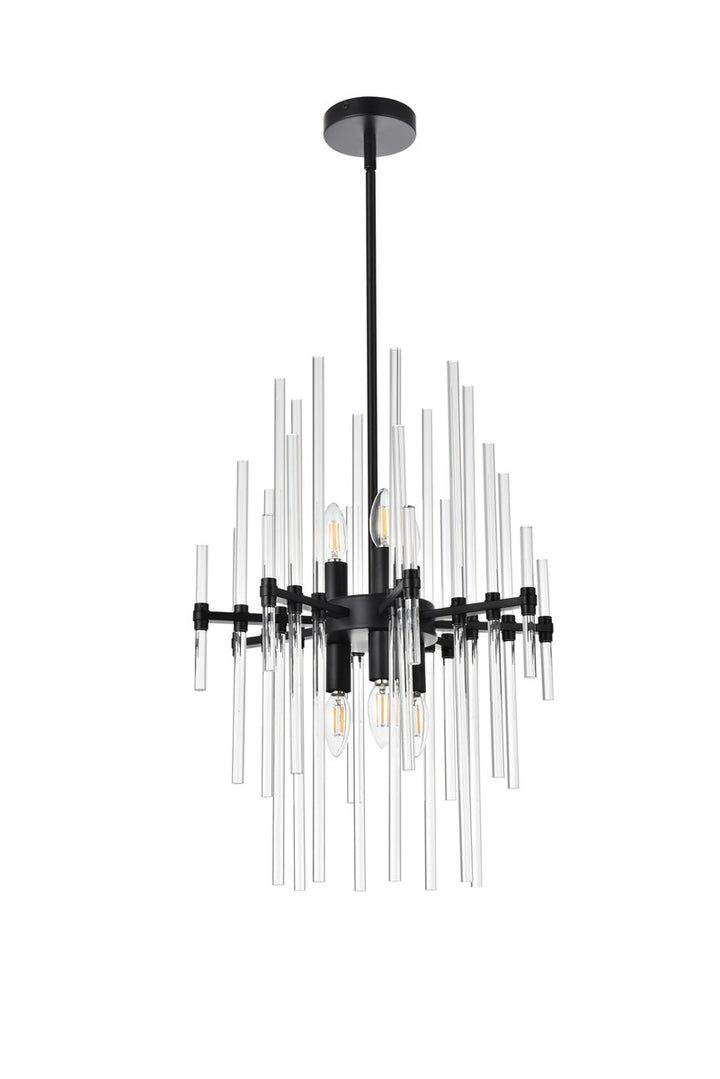 17 Inch Crystal Rod Pendant In Black