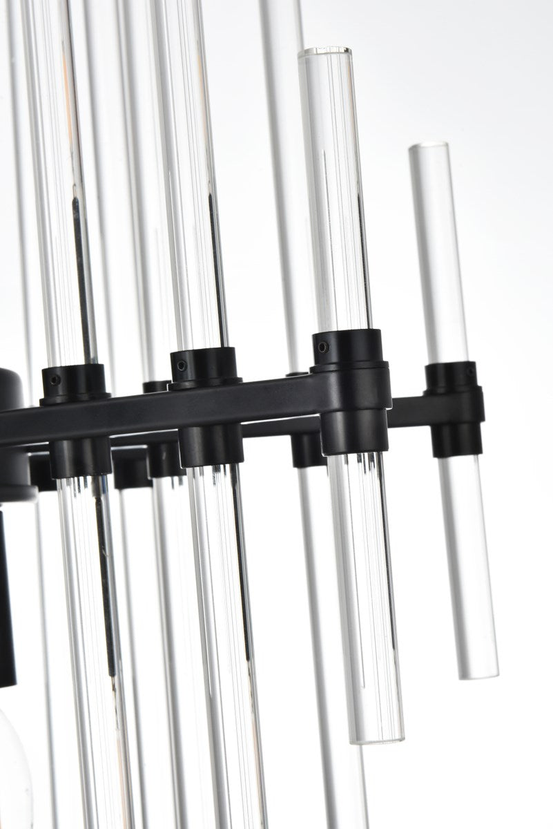 17 Inch Crystal Rod Pendant In Black