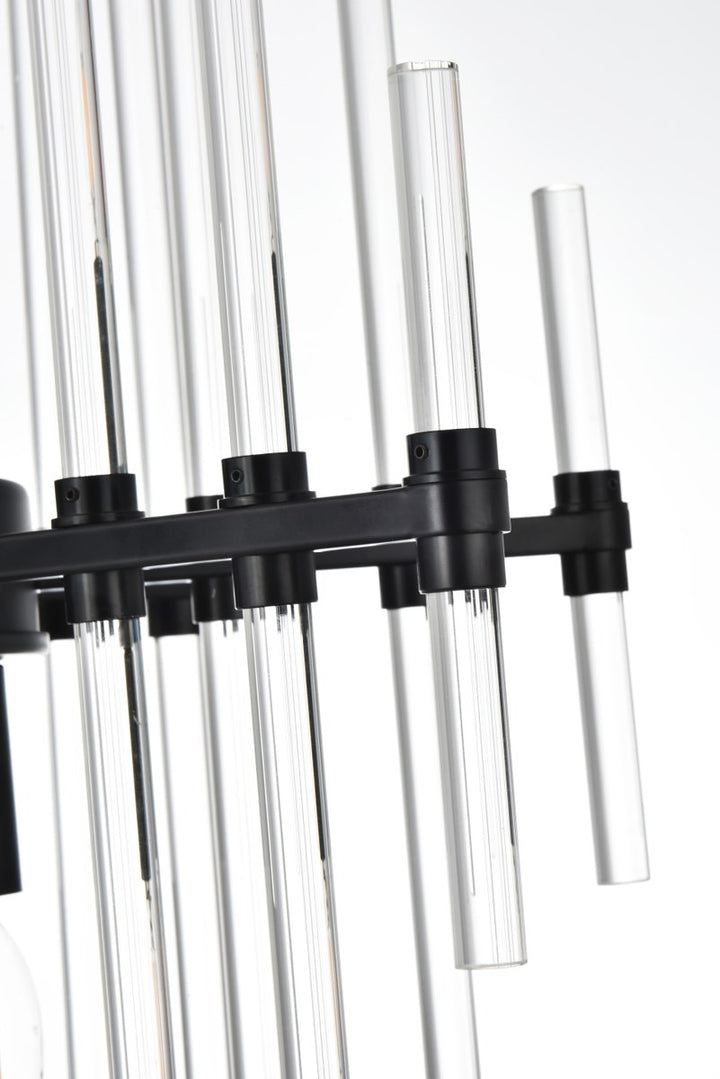 17 Inch Crystal Rod Pendant In Black