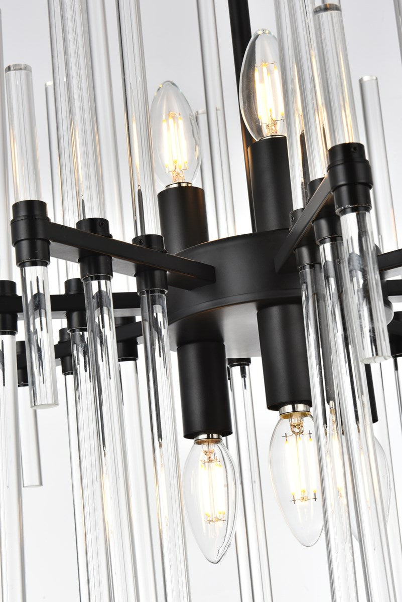17 Inch Crystal Rod Pendant In Black