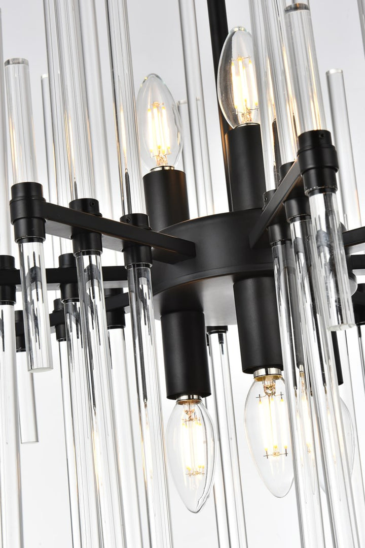 17 Inch Crystal Rod Pendant In Black