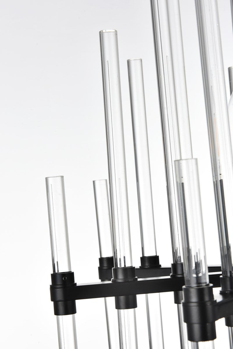 17 Inch Crystal Rod Pendant In Black