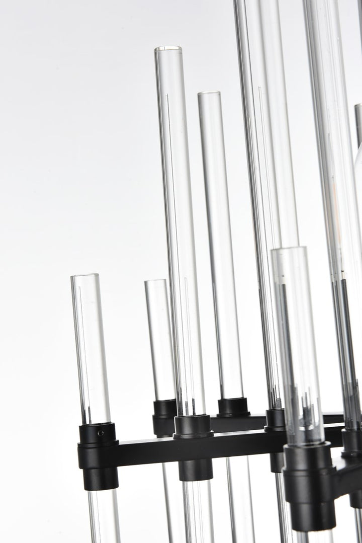 17 Inch Crystal Rod Pendant In Black