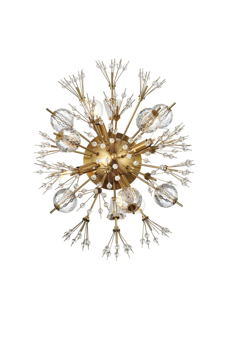 19 Inch Crystal Starburst Wall Sconce In Gold by Elegant Lighting