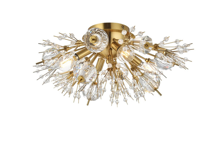 19 Inch Crystal Starburst Wall Sconce In Gold