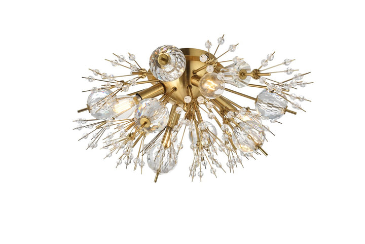 19 Inch Crystal Starburst Wall Sconce In Gold