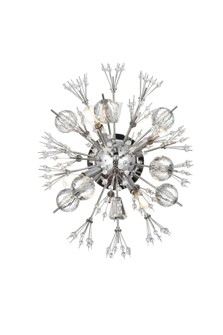 19 Inch Crystal Starburst Wall Sconce In Chrome by Elegant Lighting