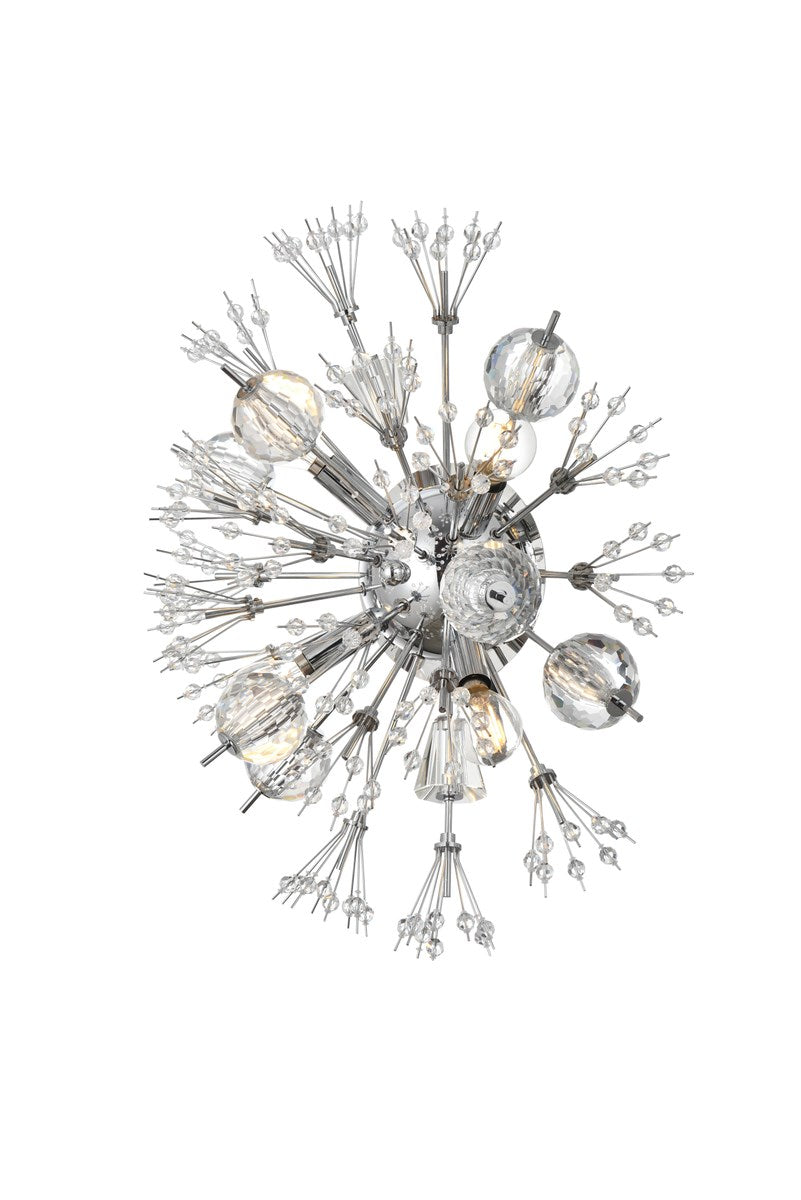 19 Inch Crystal Starburst Wall Sconce In Chrome
