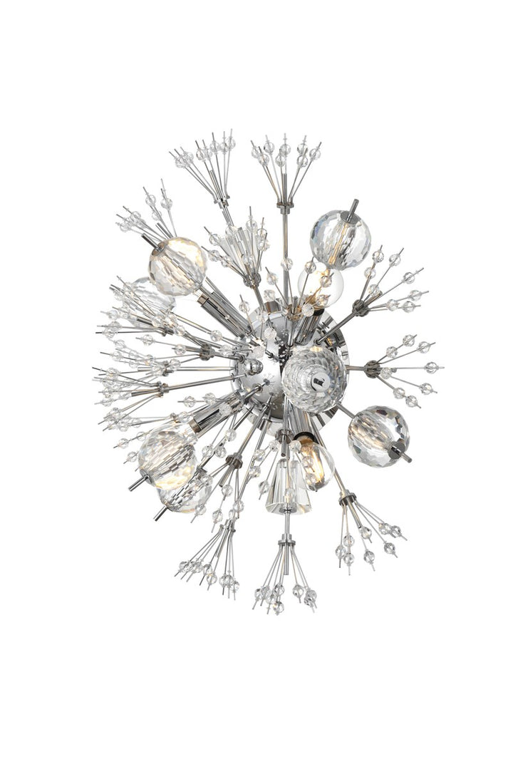 19 Inch Crystal Starburst Wall Sconce In Chrome