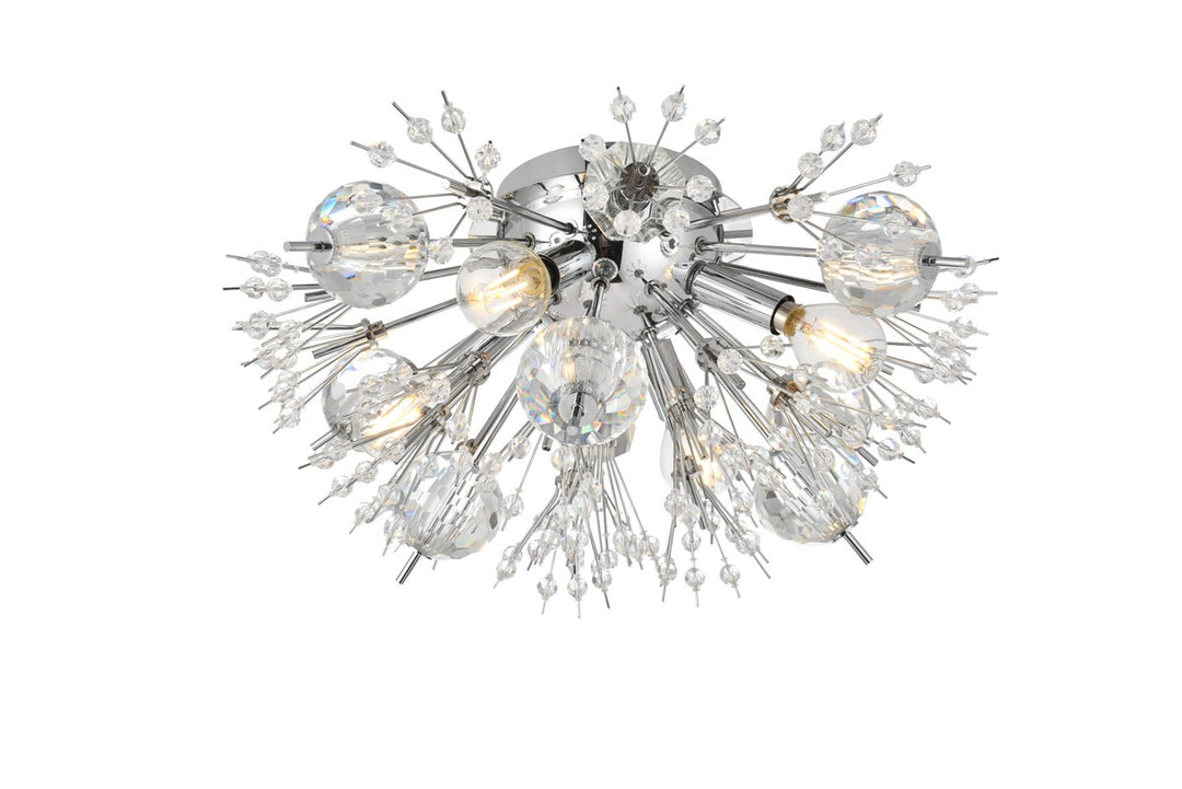 19 Inch Crystal Starburst Wall Sconce In Chrome