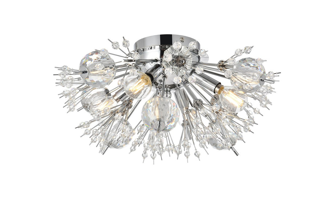 19 Inch Crystal Starburst Wall Sconce In Chrome