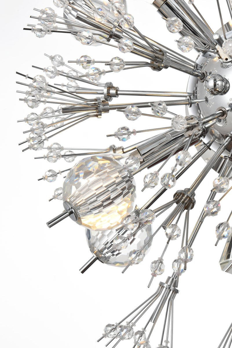 19 Inch Crystal Starburst Wall Sconce In Chrome