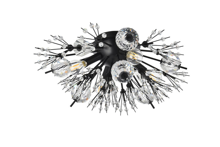 19 Inch Crystal Starburst Wall Sconce In Black