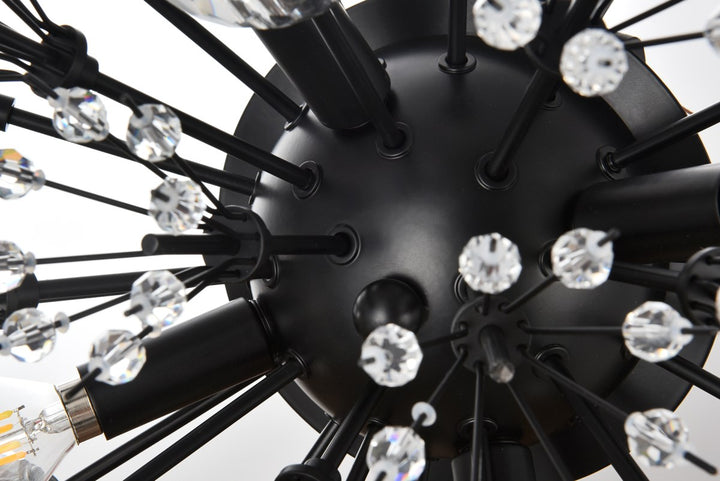 19 Inch Crystal Starburst Wall Sconce In Black
