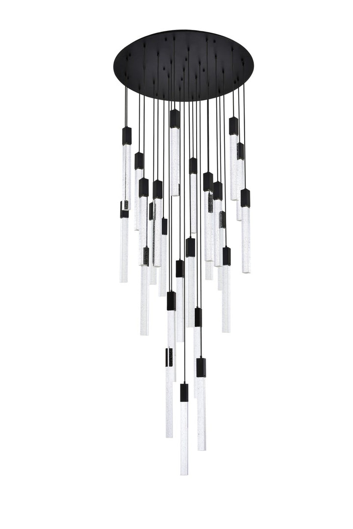 25 Lights Pendant In Black