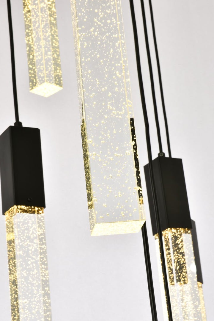 25 Lights Pendant In Black