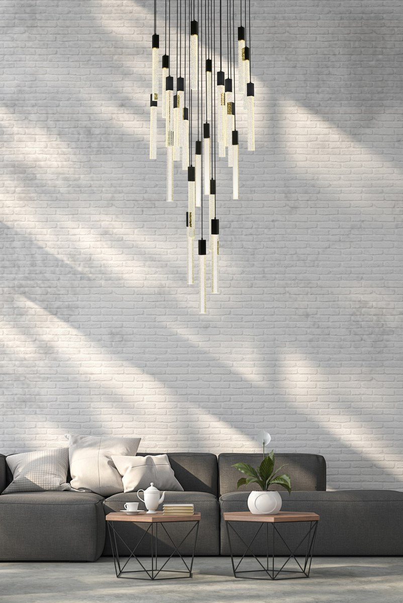 25 Lights Pendant In Black