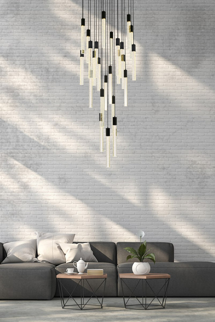 25 Lights Pendant In Black