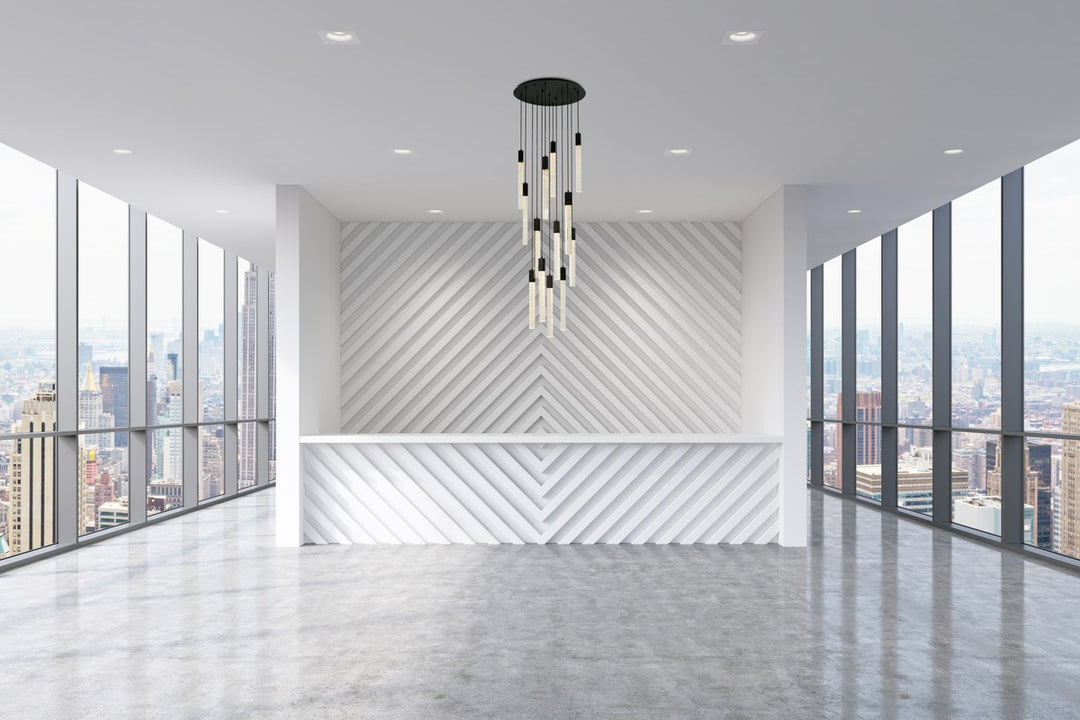 13 Lights Pendant In Black