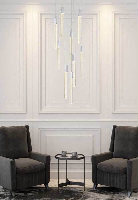 9 Lights Pendant In Chrome