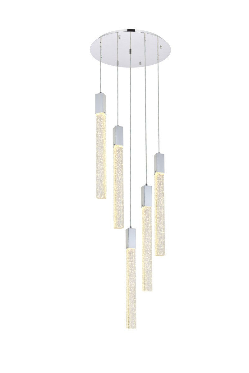 5 Lights Pendant In Chrome by Elegant Lighting
