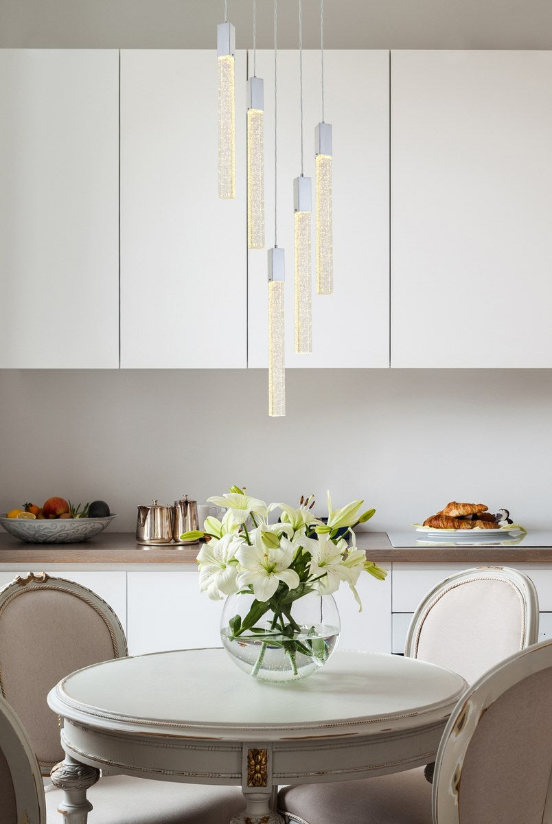 5 Lights Pendant In Chrome