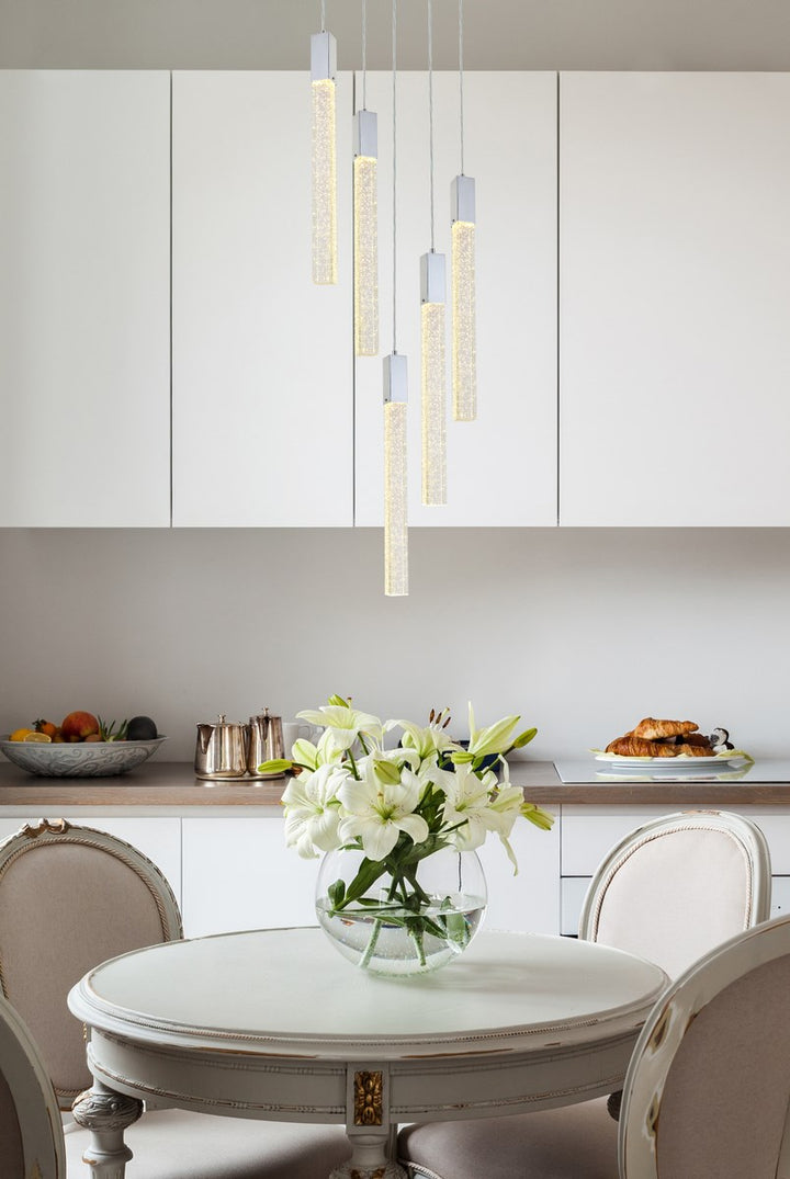 5 Lights Pendant In Chrome