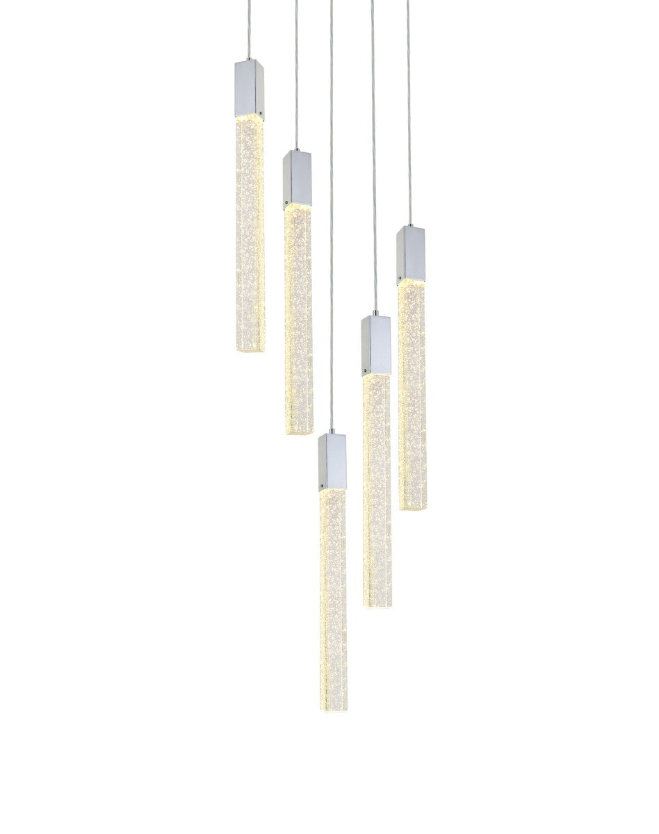 5 Lights Pendant In Chrome