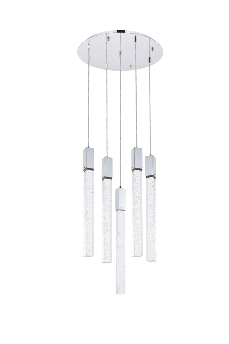 5 Lights Pendant In Chrome