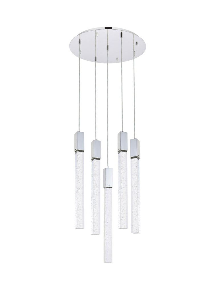 5 Lights Pendant In Chrome