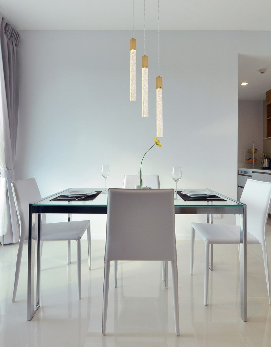 3 Lights Pendant In Satin Gold