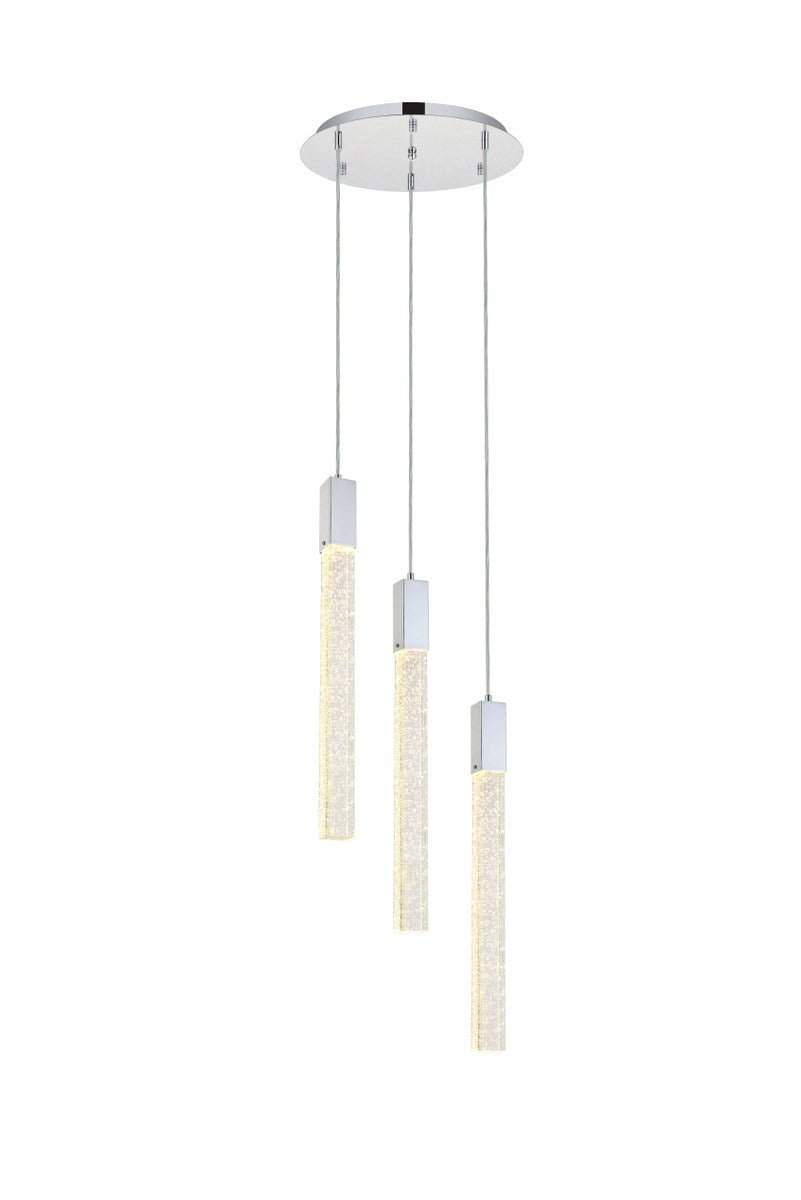 3 Lights Pendant In Chrome by Elegant Lighting