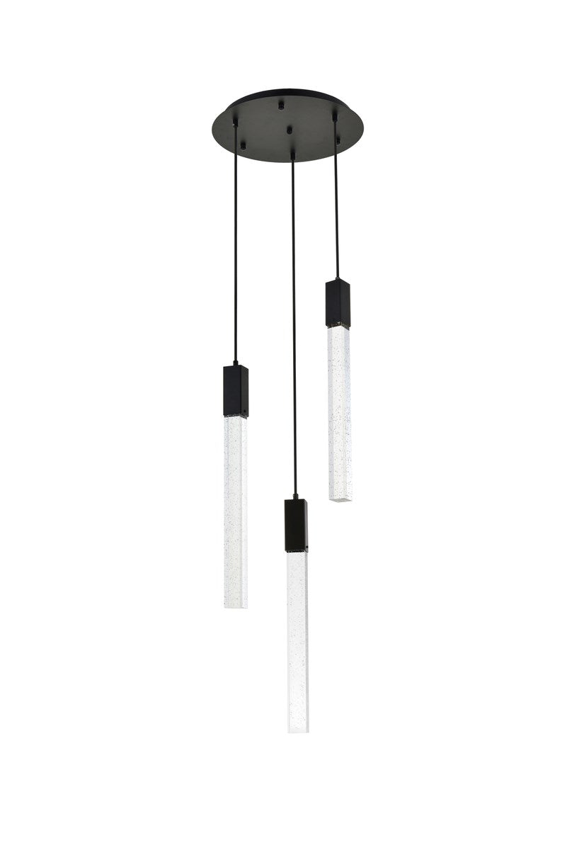 3 Lights Pendant In Black