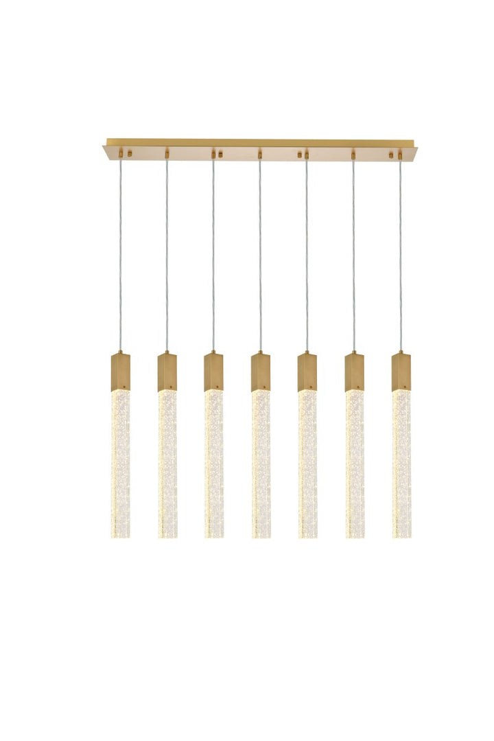7 Lights Pendant In Satin Gold by Elegant Lighting