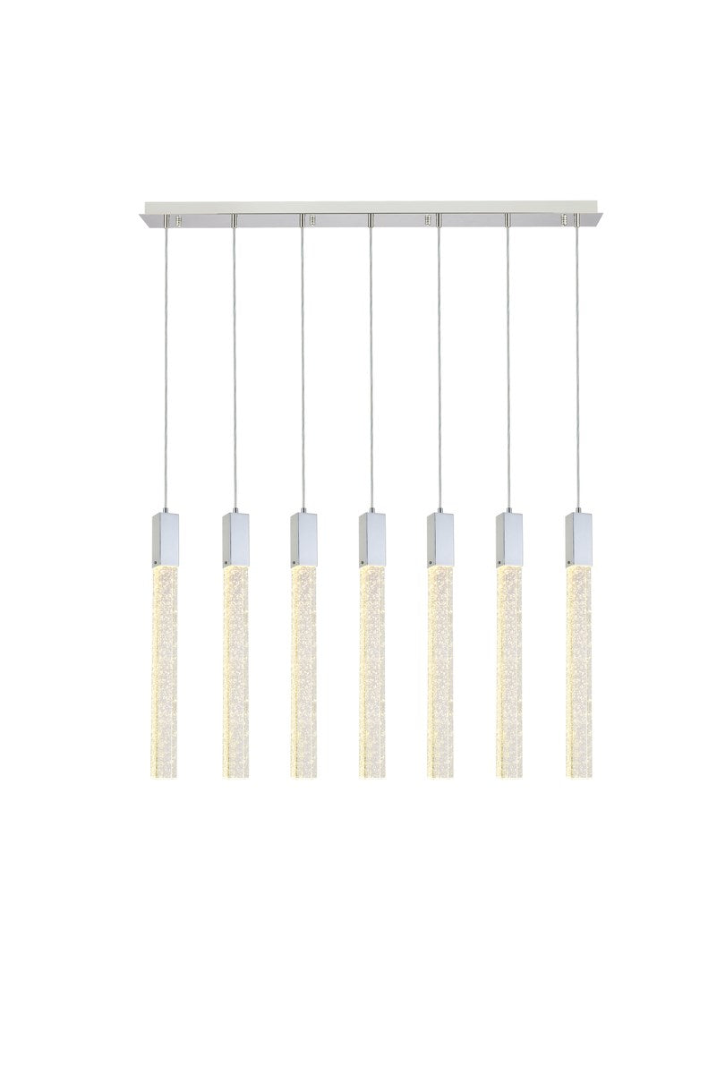 7 Lights Pendant In Chrome by Elegant Lighting