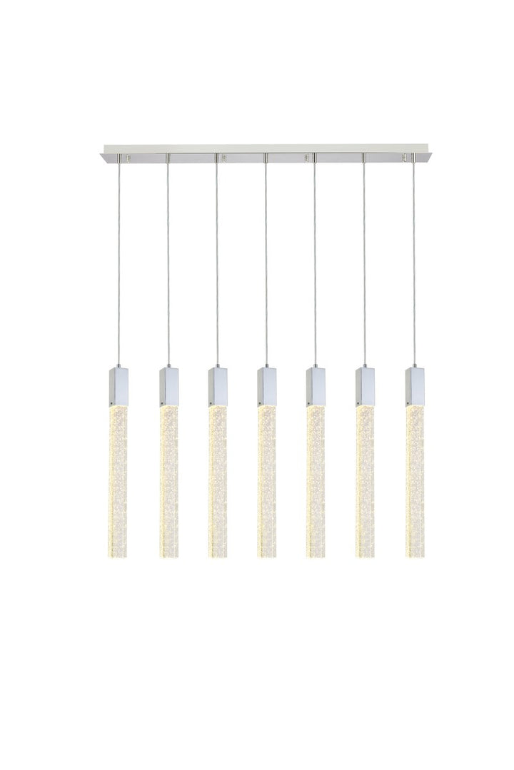 7 Lights Pendant In Chrome by Elegant Lighting