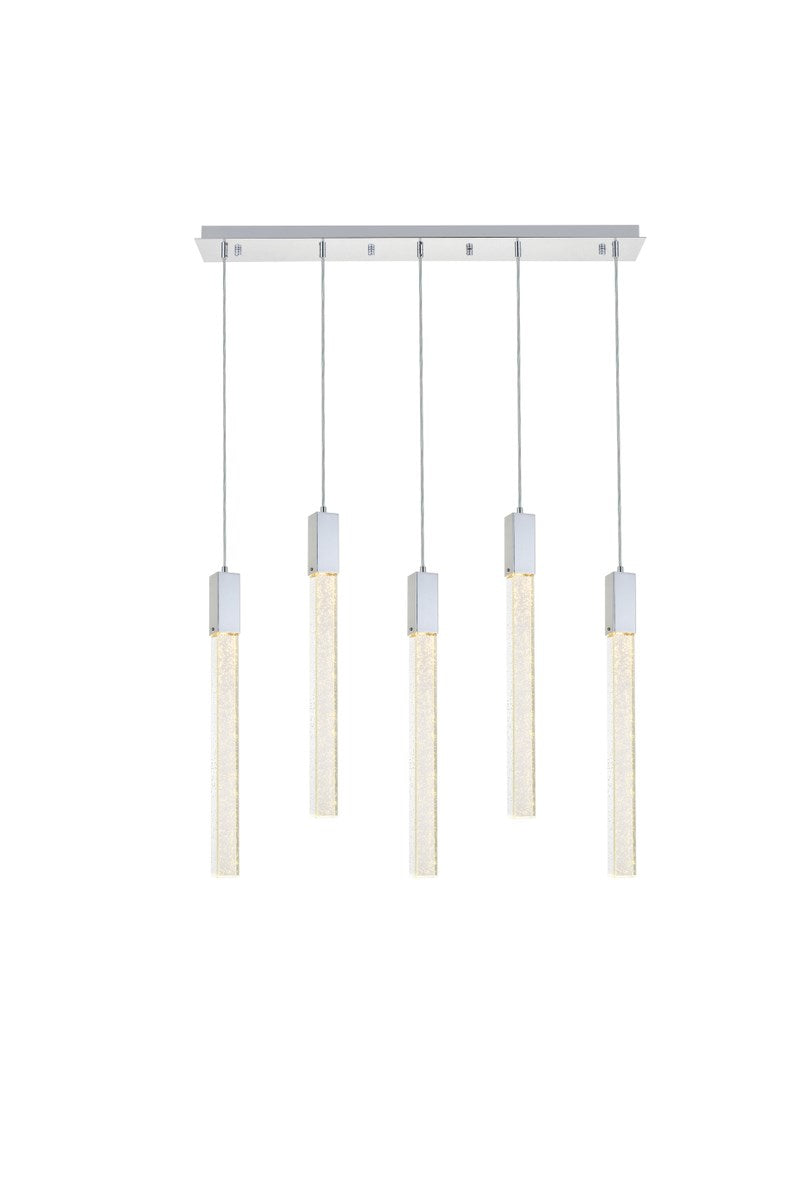 5 Lights Pendant In Chrome by Elegant Lighting