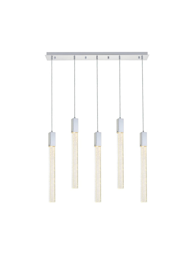 5 Lights Pendant In Chrome by Elegant Lighting