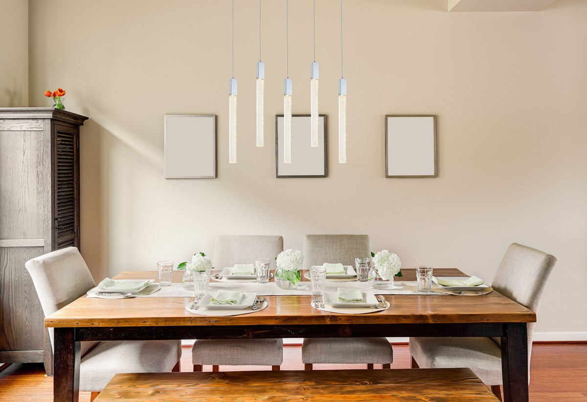 5 Lights Pendant In Chrome