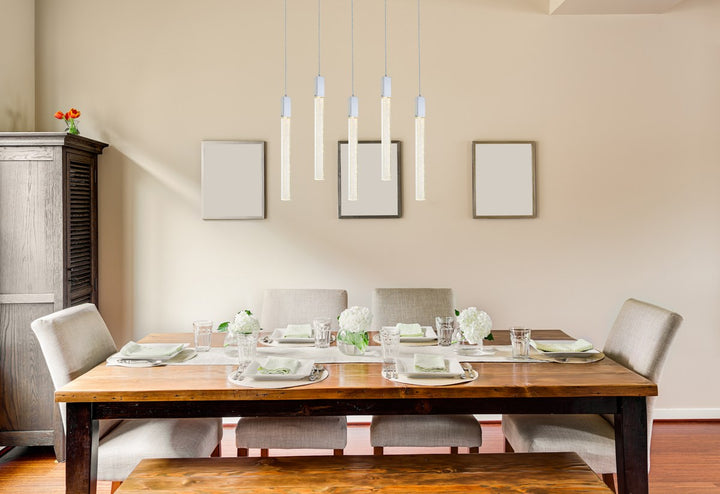 5 Lights Pendant In Chrome