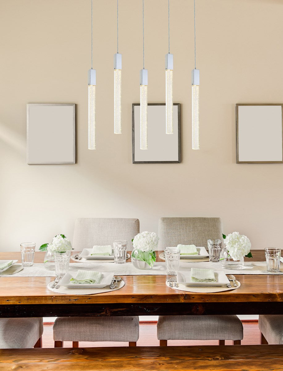 5 Lights Pendant In Chrome