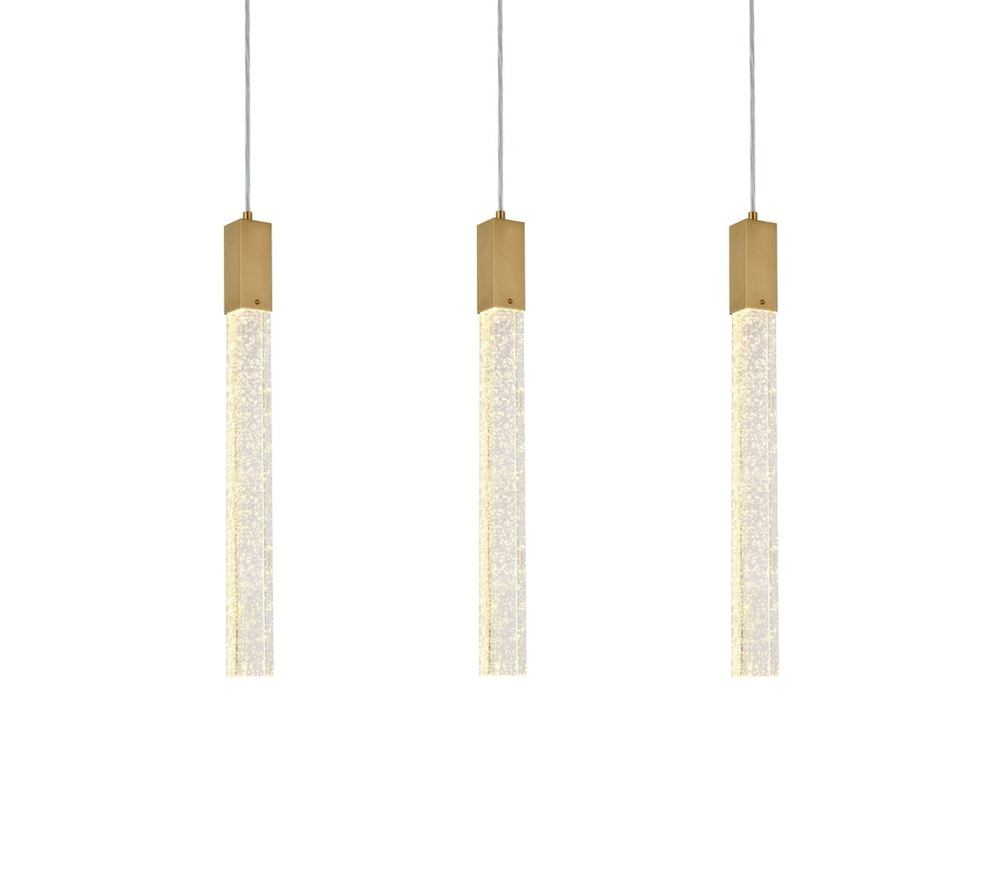 3 Lights Pendant In Satin Gold