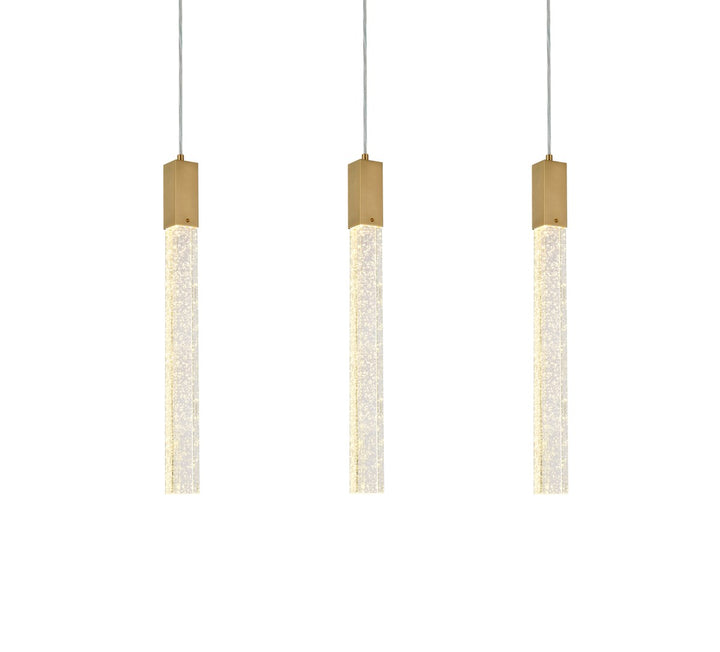 3 Lights Pendant In Satin Gold