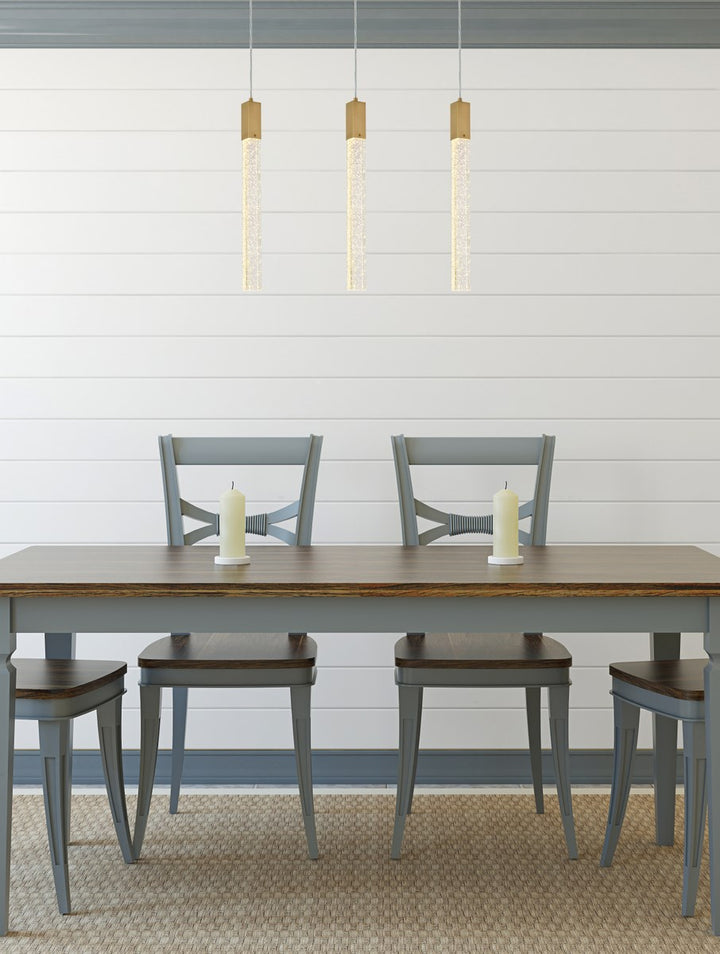 3 Lights Pendant In Satin Gold
