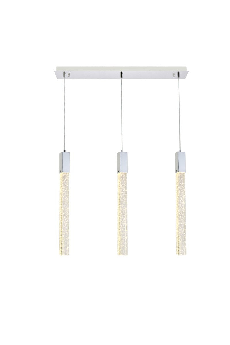 3 Lights Pendant In Chrome by Elegant Lighting