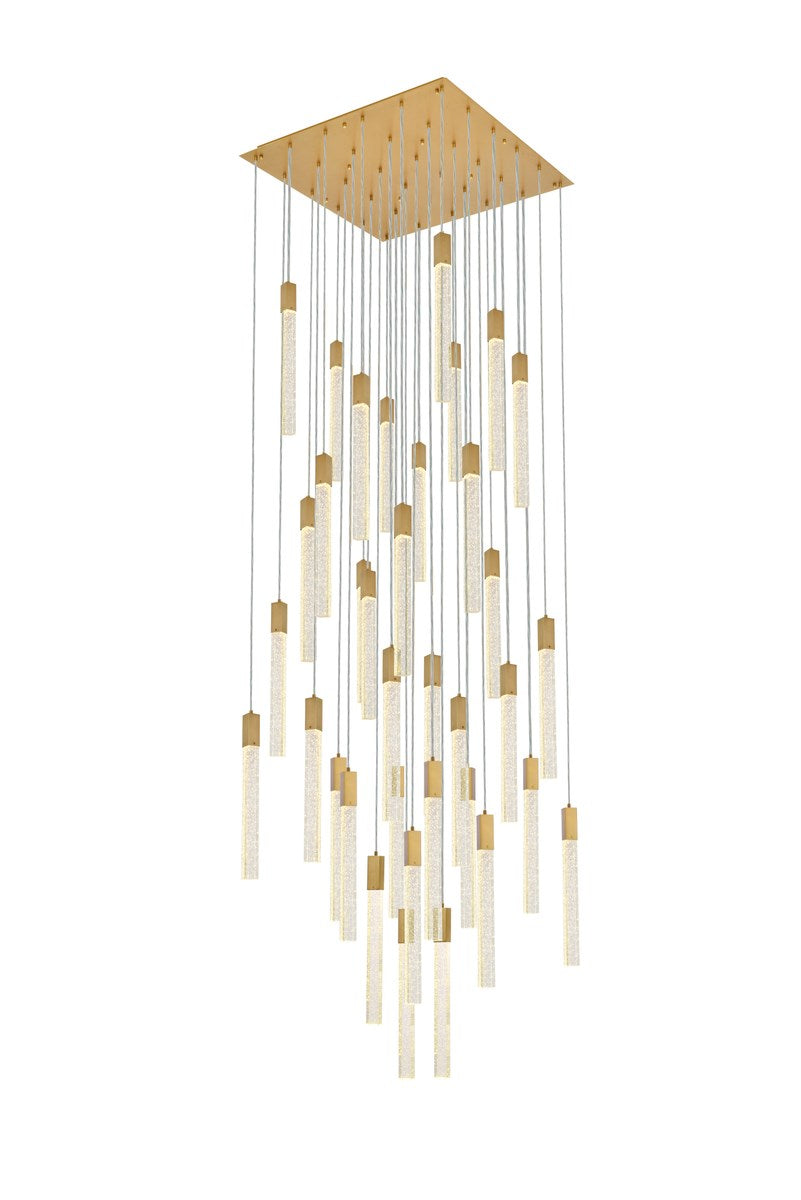 36 Lights Pendant In Satin Gold