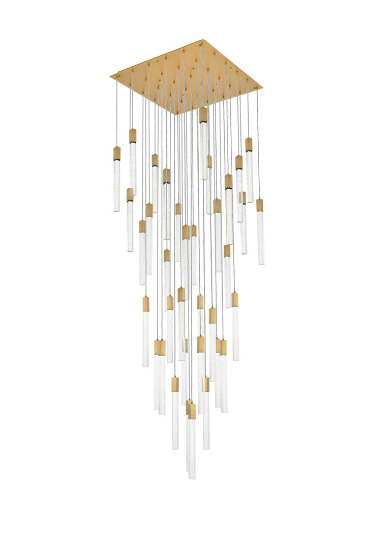 36 Lights Pendant In Satin Gold