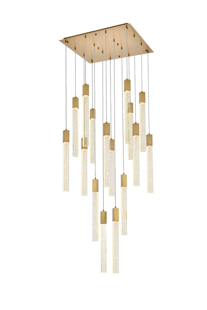 16 Lights Pendant In Satin Gold by Elegant Lighting