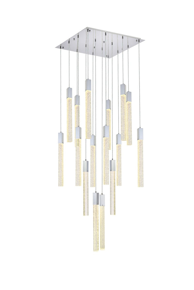 16 Lights Pendant In Chrome by Elegant Lighting
